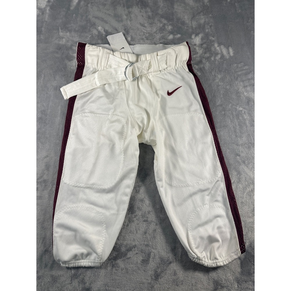 Nike Team Mens Football Pants White Maroon Stripe